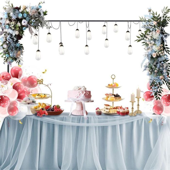 Arche de table réglable en métal de 42CM-123CM de haut de 80CM-250CM de long pour mariage fête danniversaire anniversaire de
