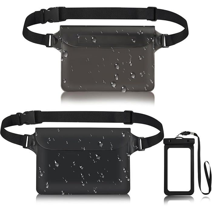2PCS Sac étanche Etui Pochette Imperméable avec Sangle Réglable Sac Imperméable à Ceinture pour Natation Raf HOUSSE DE RANGEMENT