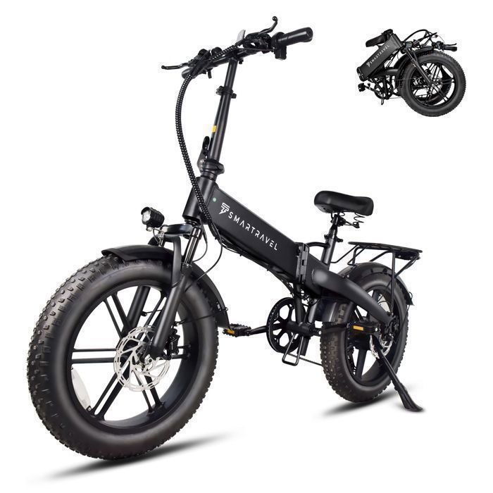 Vélo électrique pliable 20 – SMARTRAVEL M6 – 250W 48V 15Ah – Freins hydrauliques – Jusqu’à 130 km – 7 vitesses - Noir