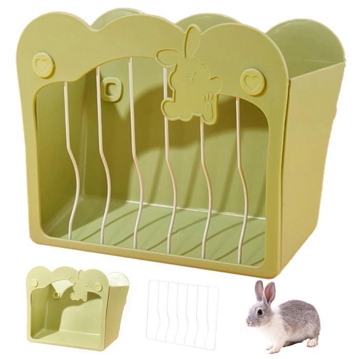 Mangeoire Foin Lapin Vert – Suspendu Ratelier 20×25×12.5cm Lapins Nains/Cochons dInde Distributeur Foin Durable Femeo