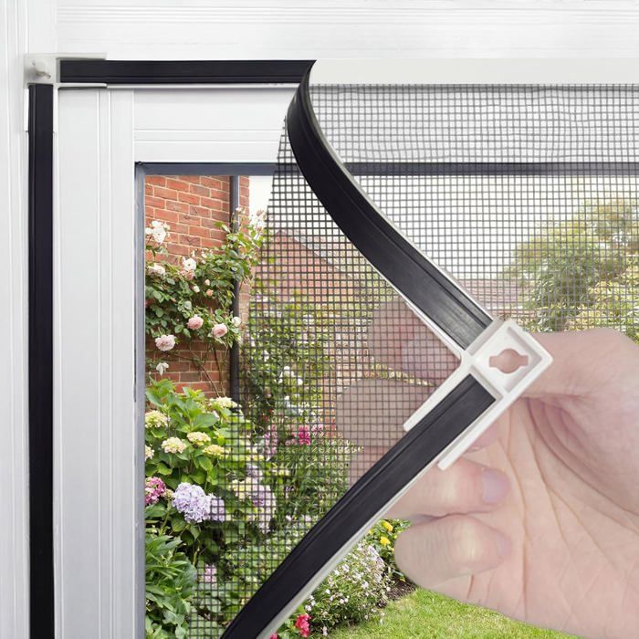 Moustiquaire magnétique pour fenêtre-Grille réglable-Filet anti-insectes sans perçage-Empêche les insectes et laisse-120x130cm