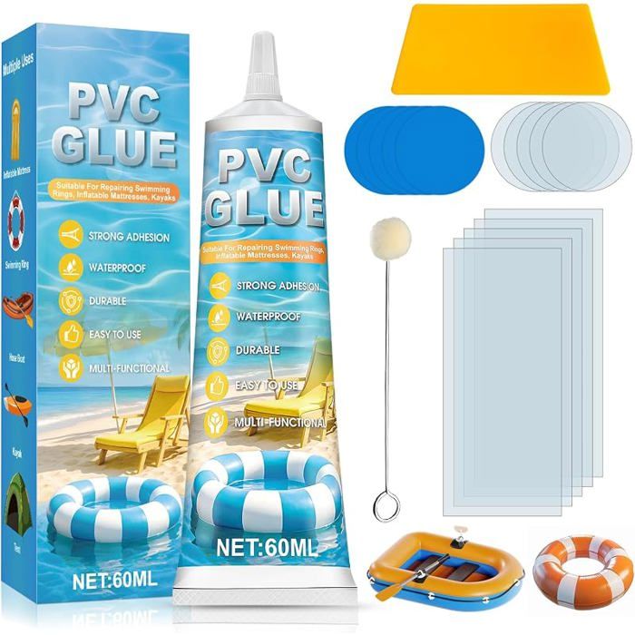 NoxGule Kit Réparation Piscine Kit Réparation Spa Gonflable Kit de Réparation de Matelas Pneumatique Robuste B-transparent COQUE