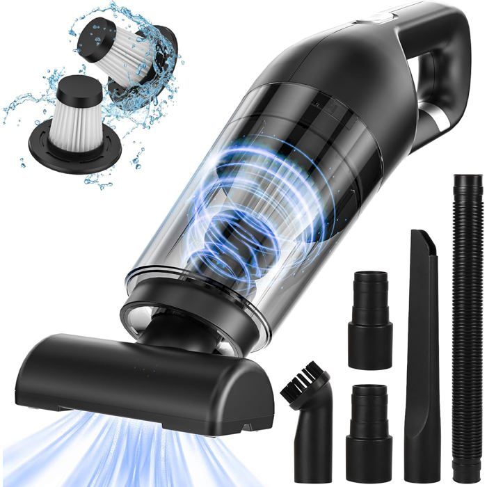 Aspirateur Voiture Puissant 9000Pa 120W Mini Aspirateur À Main Sans Fil Rechargeable Avec Filtre Hepa Usb Aspirateur De Table Aspi