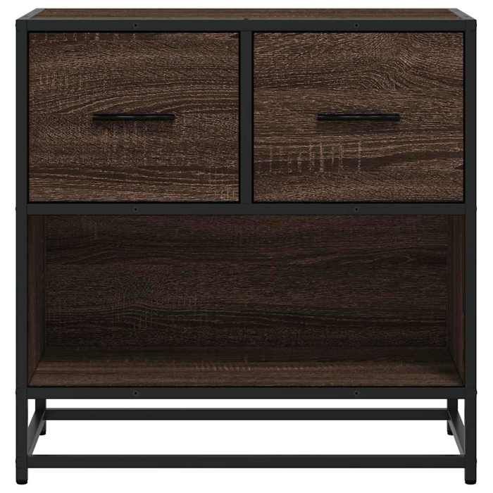 Cabinet de Lit Moderne Brun Table de chevet/nuit avec rangement chêne marron 60x31x60 cm bois ingénierie métal CC3927