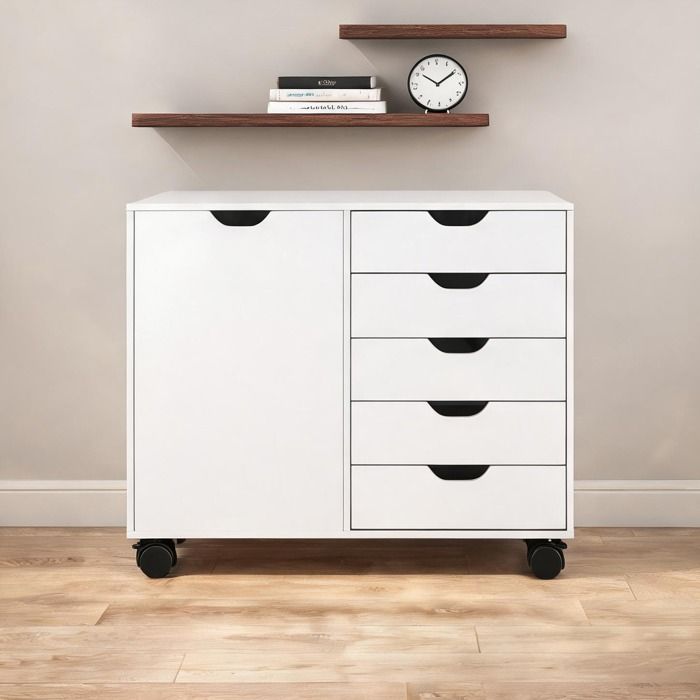 Armoire De Bureau en Panneau de particules Blanc 78 x 40 x 66.5 cm