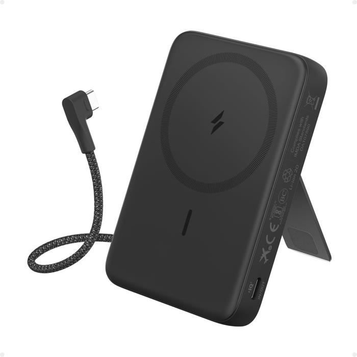 Power Bank Magnétique ANKER Zolo 10000mAh Recharge Rapide Support Ajustable
