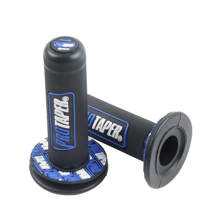 Poignées Moto Motocross 7/8" Caoutchouc - Bleu 22mm