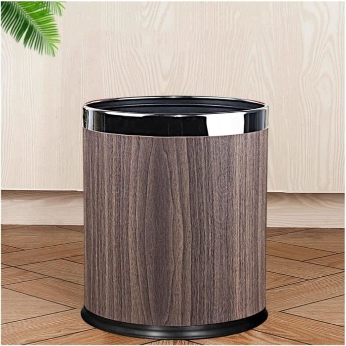 Poubelle Rétro Grain De Bois - Corbeille à Papier Élégante Style Ferme, Pour Maison, Bureau, Salon, Chambre, Hôtel