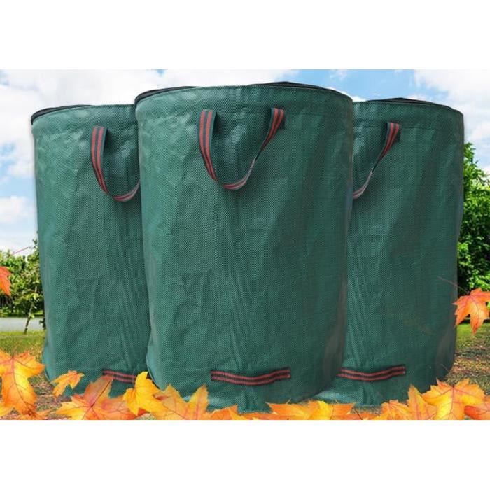 Lot De 3 Sacs De Jardin 120L 272L 500L + Ramasse-feuille + Gants