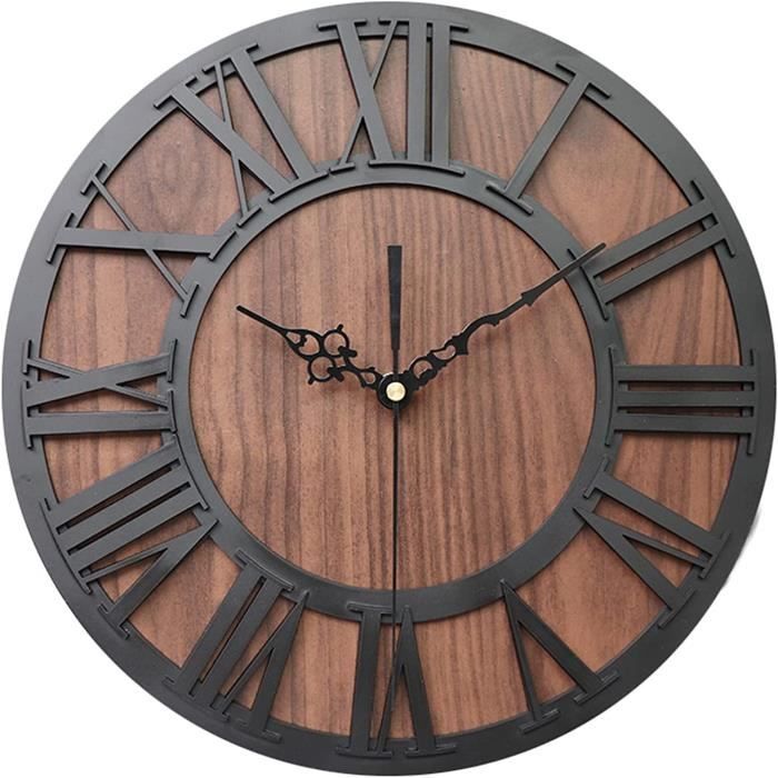 Giallobus Horloge Murale Basic Argent/Or 30x30 Cm – Bois MDF, Mécanisme Silencieux, Prête à Accrocher – Style Moderne Élégant !