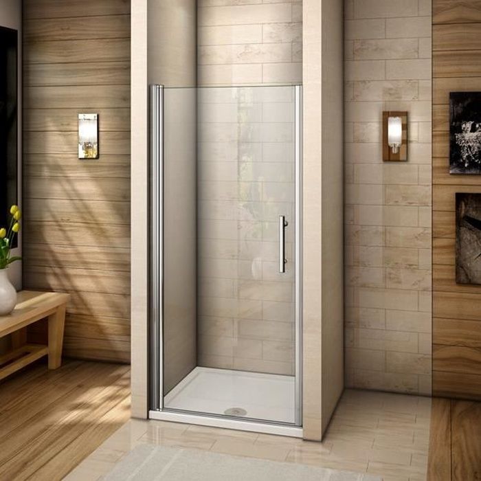 Porte de douche 90x185cm pliante en niche mod/èle de N/éfr/é