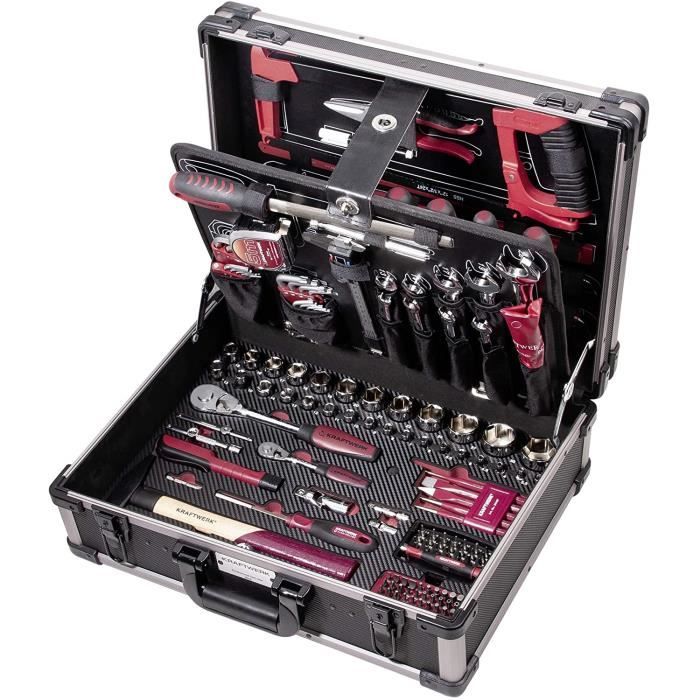 Coffret Professionnel Kraftwerk ALUPRO - 263 Outils Avec Mallette - Porte-outils 1/2" Et 1/4" - Neuf