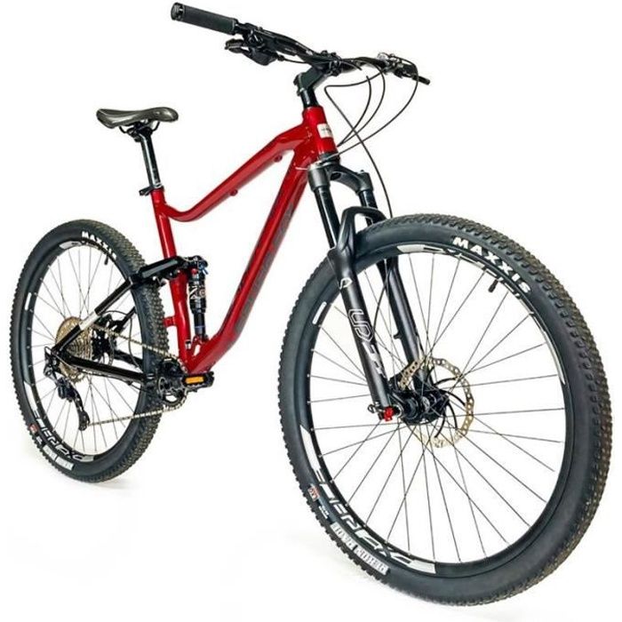 Vélo électrique VTT musculaire tout suspendu Leader Fox Trion 2022 Tigre - rouge tigre - 178 / 185 cm