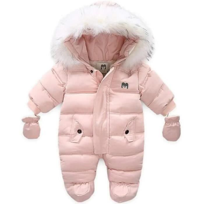 Bébé Combinaison de Neige-Manteau d'hiver bébé-Barboteuse en Polaire d'hiver Grenouillère Pyjama Épaissie Vêtements de Nuit à Capuch