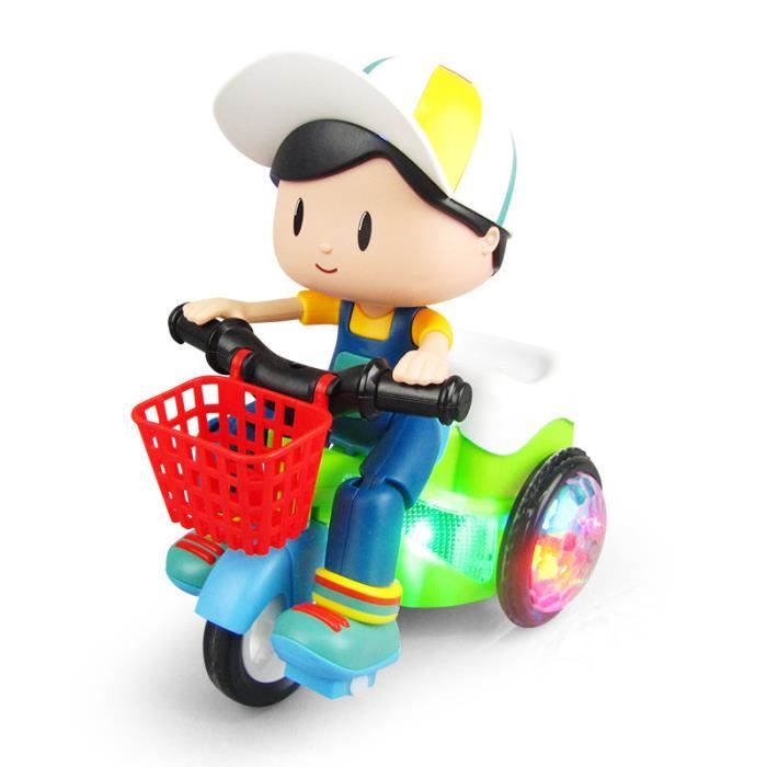 Véhicule pour enfants - Tricycle - Rotation 360° - Lumière musicale - Plastique ABS
