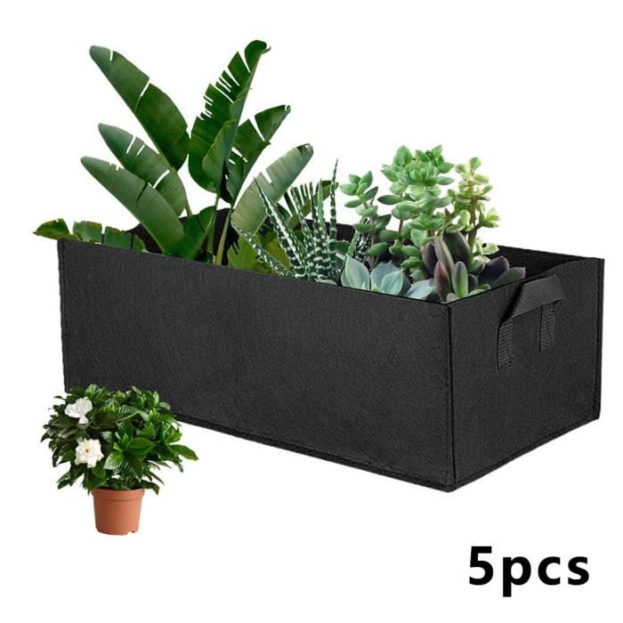 FELINAT Lot De 5 Pots En Tissu De 11 L - Avec Poignée - En