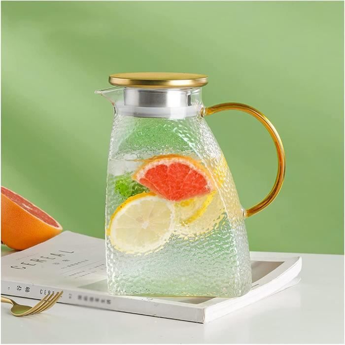 Carafe à Eau En Inox 1L Avec Garde-glace - Bec Verseur Anti-goutte, Poignée Ergonomique, Pour Eau Chaude Ou Froide