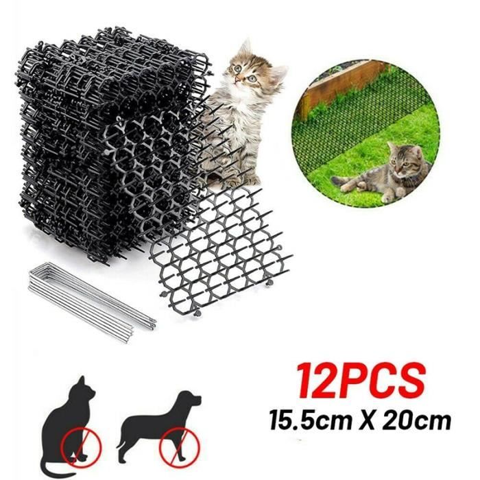 Tapis Anti-Chat avec Pointes,200 x 30cm Tapis de Dissuasion répulsif pour Chat Chien Animal,avec 8 Ancrages au Sol en Forme de U - Jardin Tapis Anti-Chat avec Pointes,200 x 30cm Tapis de Dissuasion répulsif pour Chat Chien Animal,avec 8 Ancrages au Sol en Forme de U - Jardin