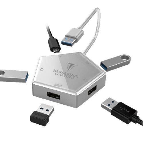 Convertisseur Game 4 Ports USB 3.0 GAME CONVERTER SILVER G1 pour N-Switch-PS 5,4,3 / Xbox-one HERMOD