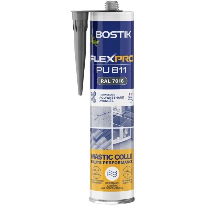 BOSTIK Mastic colle flexpro pu811 RAL 7016 - 300ml - Anthracite