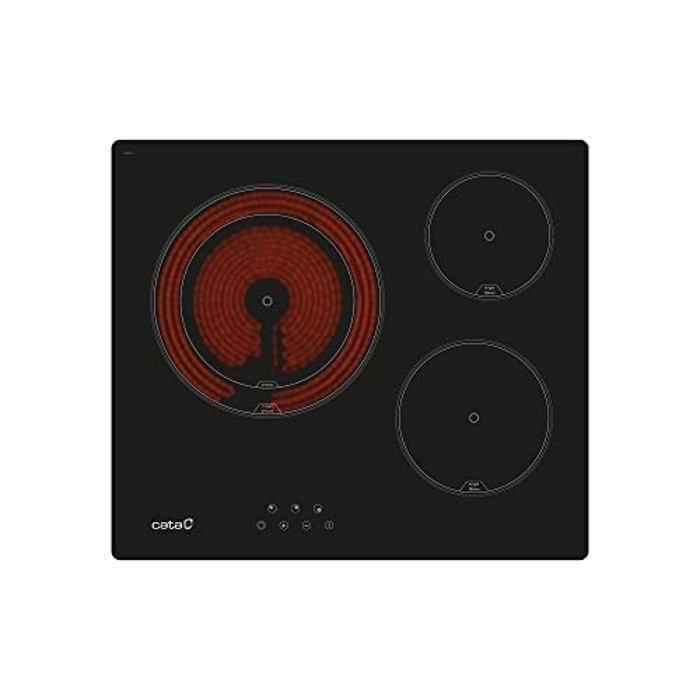 Plaque vitrocéramique - CATA - TD 6003 BK - 3 zones de cuisson - 54 kW - Noir