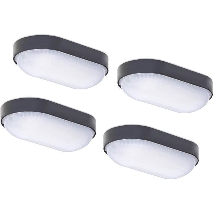 Plafonnier LED Ovale Letlit 18W 1500LM – IP54 Étanche, Blanc Neutre 4000K, Lumière Garage Salle De Bain Cave Atelier