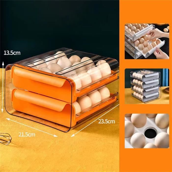 Boîte De Rangement à Tiroir Pour Œufs - Transparente, Ventilée - Pour Frigo