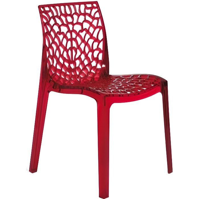 Chaise rouge transparente Gruyer  Cdiscount Maison