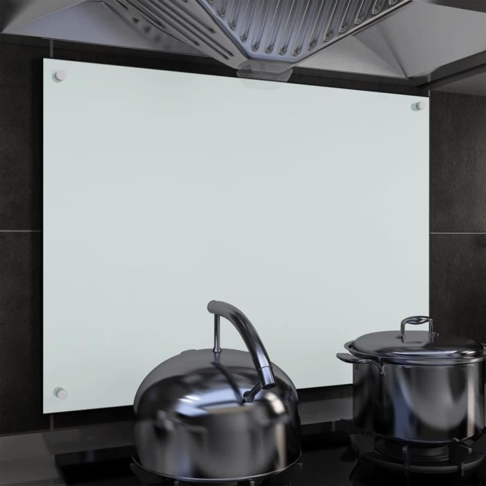 CREDENCE - ACCESSOIRE CREDENCE - FOND DE HOTTE - Dosseret de cuisine Blanc 80 x 60 cm Verre trempé - YW Tech DIO7734921206342