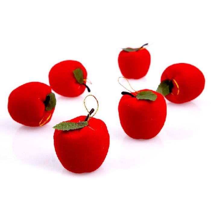 18pcs 5cm Noël Suspendus Ornement Pomme Rouge Achat