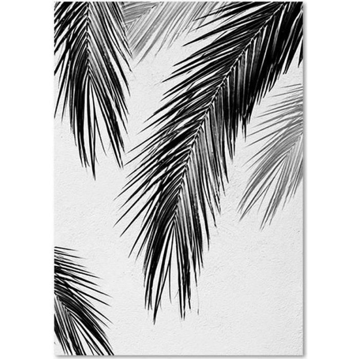 Feeby Frames Tableau sur Toile Palmier 5 pi/èces Moderne Jaune 150x100 cm