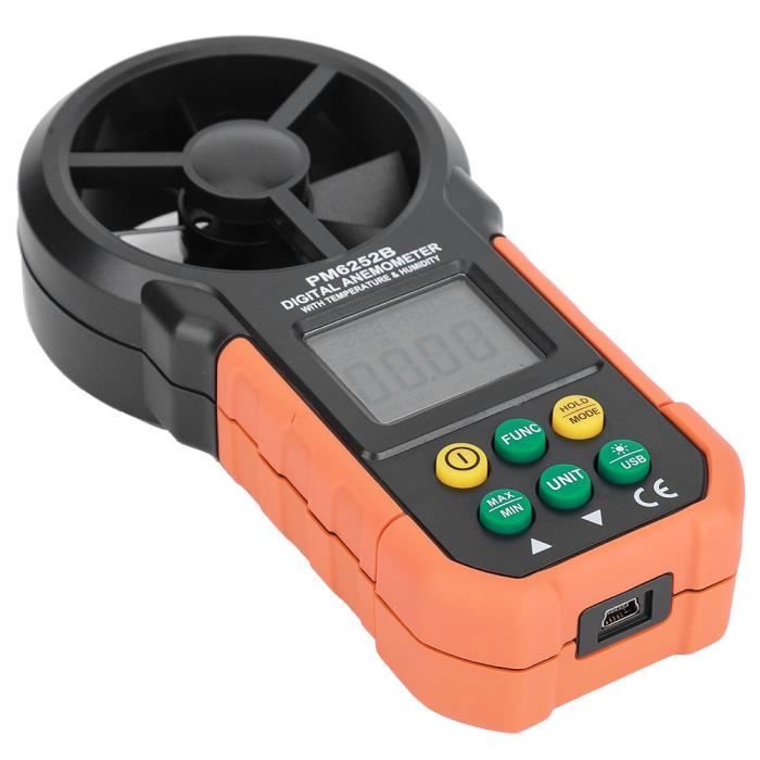 Anémomètre Portable Fil Chaud - Mesure Vent Et Température | 500 Points Données - LCD Rétroéclairé