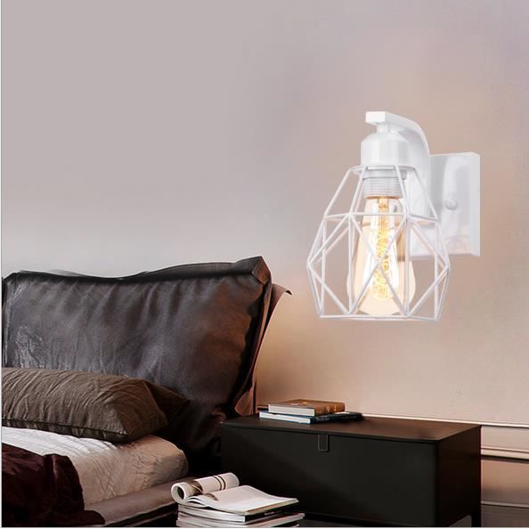 IDEGU Applique Murale Industrielle E27 - Lampe Cage Rétro Design Vintage, Intérieur Cuisine, Chambre, Salon (Rouille Bronze)