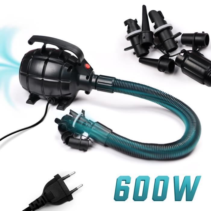 Jago® Pompe à Air Électrique - 4 Buses, 600W, 220 – 240V - Pompe à Air Gonfleur, pour Matelas, Anneau de Natation, Gonflables