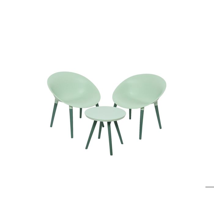 Salon de jardin en plastique Marbella vert - Jardideco