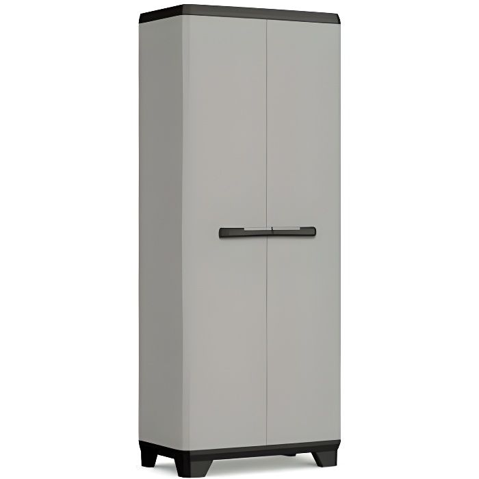 KETER | ARMOIRE HAUTE PLANET - PLASTIQUE RECYCLE, Gris / Noir, 68 x 39 x 173 cm