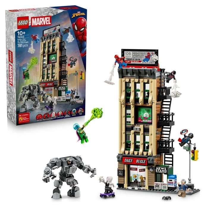 LEGO ǀ Marvel 76342 Spider-Man contre Mystério : le Daily Bugle - Jouet dès 10 ans - Robot