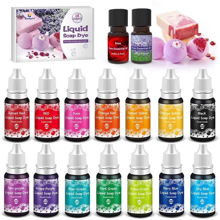 Colorant Pour Savon - Limics24 - Colorants 14 Couleurs Liquide Qualité  Alimentaire Huiles Essentielles Coloration - Cdiscount Au quotidien