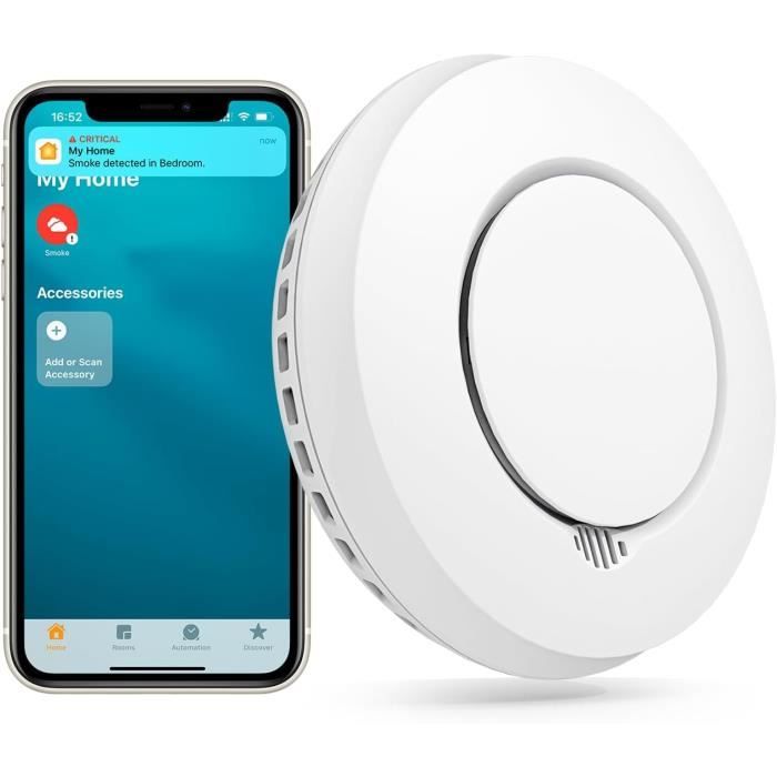Détecteur de Fumée - MEROSS - GS559A - Interconnecté - Compatible Apple HomeKit - Alarme Intelligente