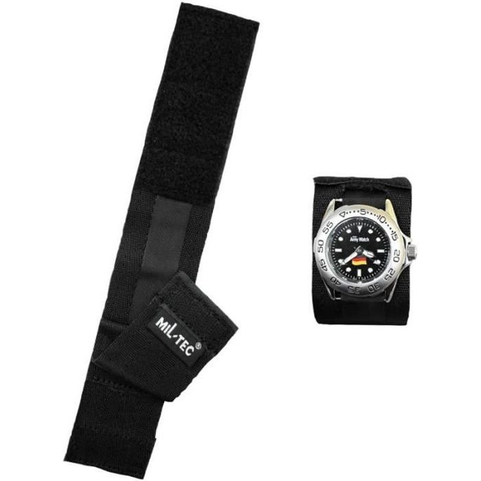 Bracelet de protection pour montre - MIL-TEC - COMMANDO - Noir - Polypropylène et nylon - 245 x 45 cm