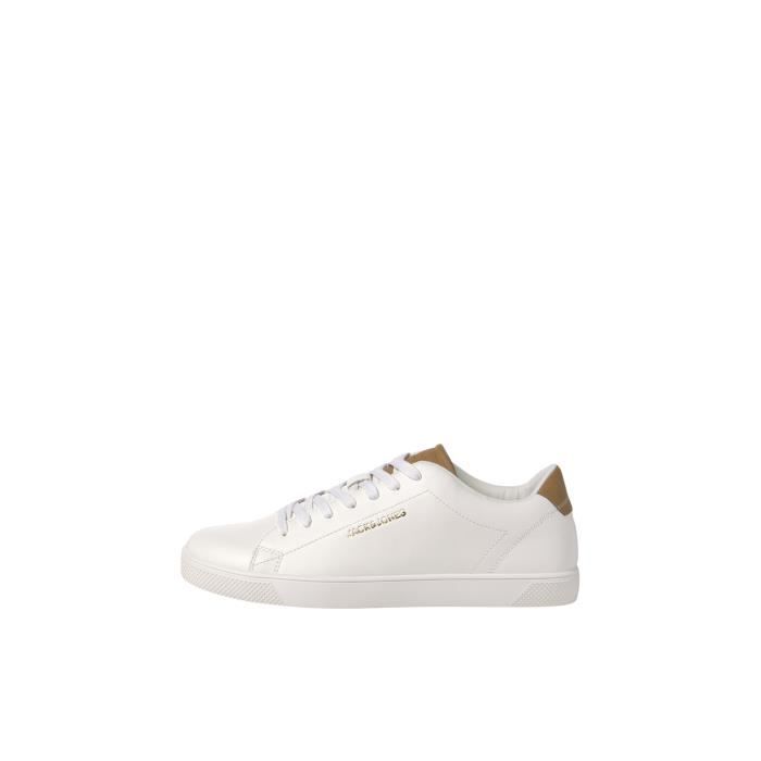 jack & jones Baskets Jack & Jones Boss - Blanc - Homme - Lacet - Bout rond - Semelle extérieure durable en TPR