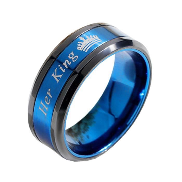 UMtrade Son Et Sien Acier Inoxydable Her King His Queen Grav/é Couples Amour Bague