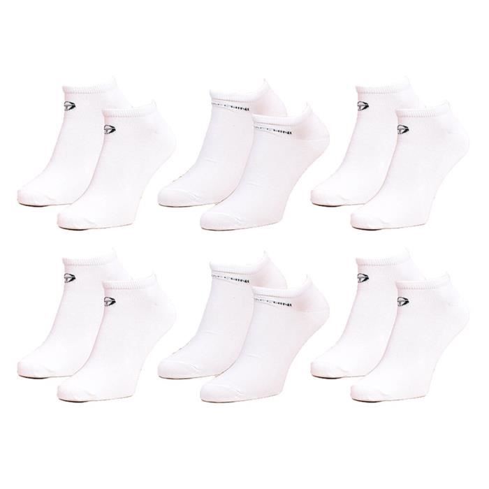 chaussettes homme - sergio tacchini - socquettes tiges courtes - pack de 6 paires blanches
