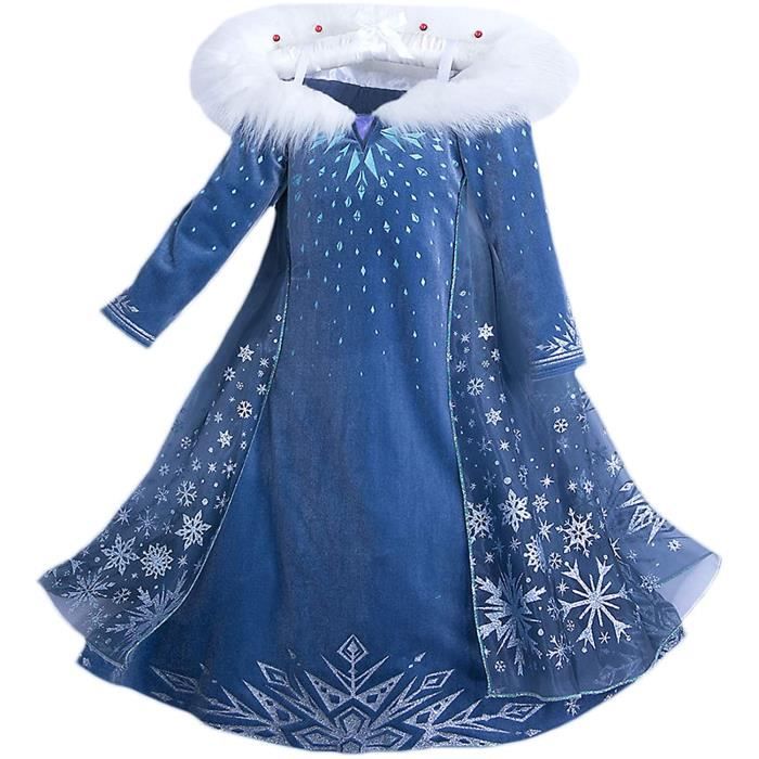 Costume Reine des Neiges - Deux Robes Elsa Anna - Pour Enfants - Bleu  Polyester - Licence La Reine des Neiges
