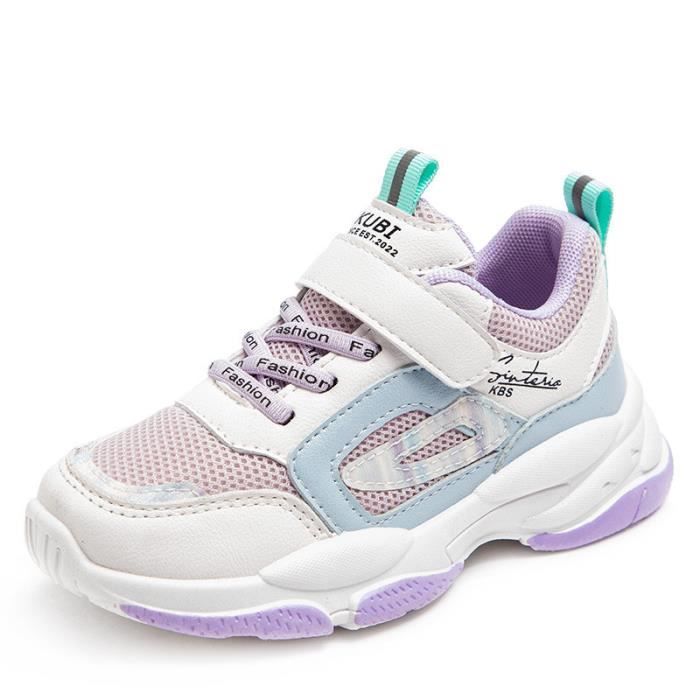 Chaussures De Sport Enfant VICROAD - Baskets Légères Respirantes Avec Semelle EVA, Scratch Facile, Idéales Pour Course Et Jeux Quotidien Garçons Filles