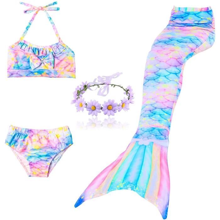 Maillot de bain 3 pièces princesse maillot de bain queue de sirène