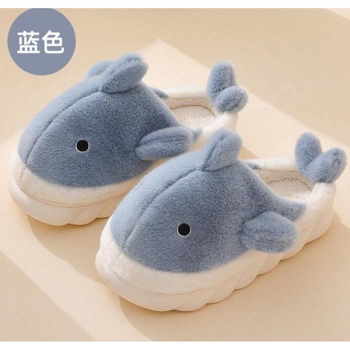 Chaussons de dessin animé de chien mignon pour hommes et femmes, chaussures  en coton pour la maison, pantoufles en peluche douce, imperméables et  chaudes, chaussures d'intérieur floues pour couples, hiver - AliExpress