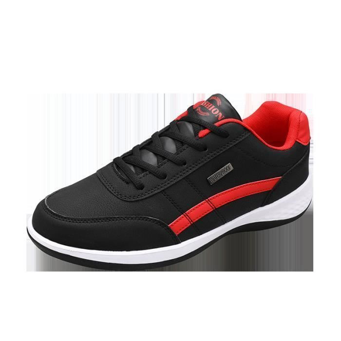 INSFITY Baskets Homme Extérieur Casual Sneakers en Similicuir Fashion Plat Couleur Unie