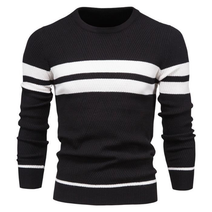 Pull Homme Entonnoir Pull Col Rond Tricot Chaud Haut Hiver Laine ALTITUDINE