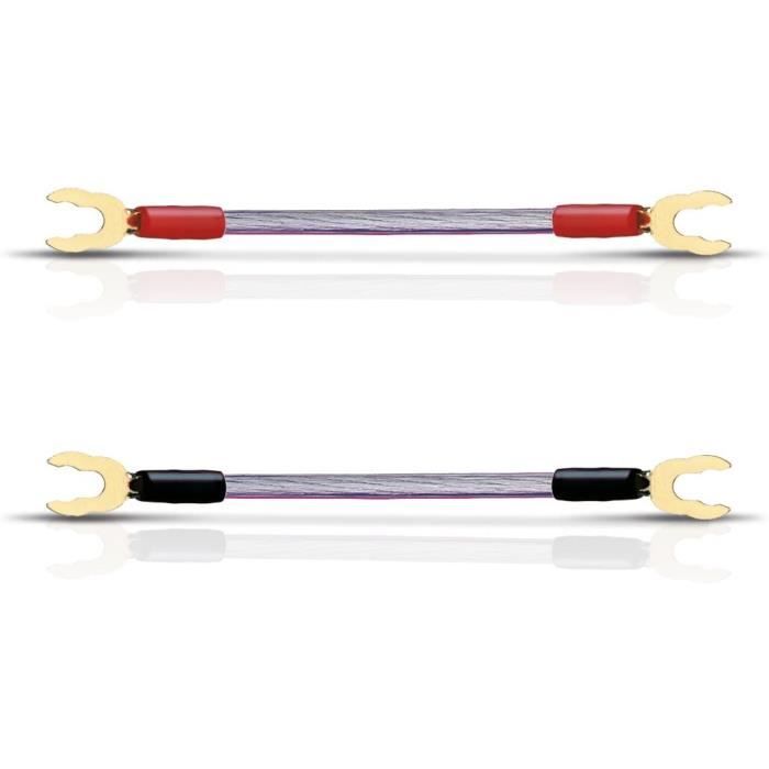Ponts Haut-parleurs Oehlbach Jump! 4x10cm - Câble OFC 6mm² Argenté - 4 Pièces - Pour Branchement Bi-Wire